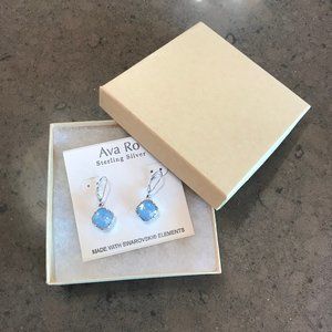 Ava Ro Blue Iridescent Sterling Silver Earrings